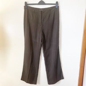 J Jill Brown Tencel Wide Leg Pants Sz 12